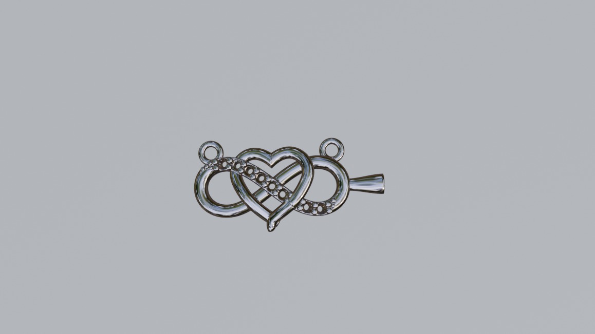 Infinity Heart Pendant 3D print model_7
