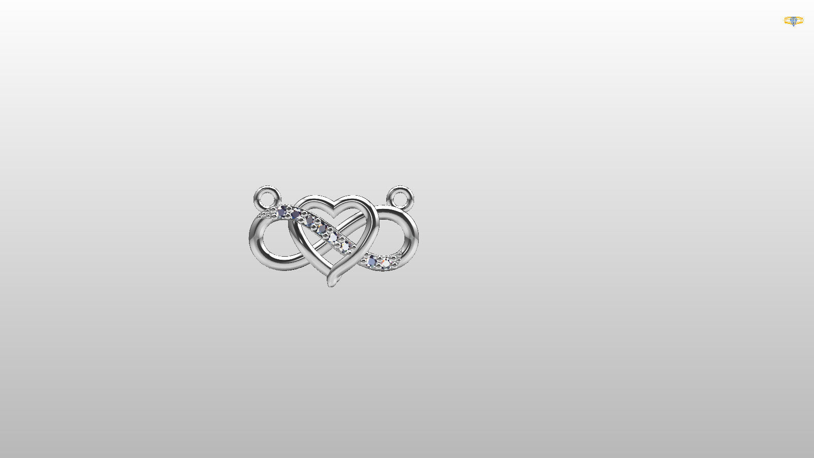 Infinity Heart Pendant 3D print model_1