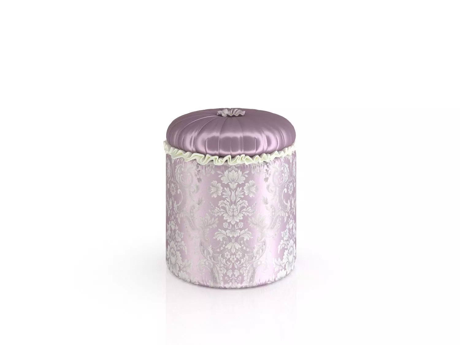 Italian pink pouf by Modenese 3D model_0