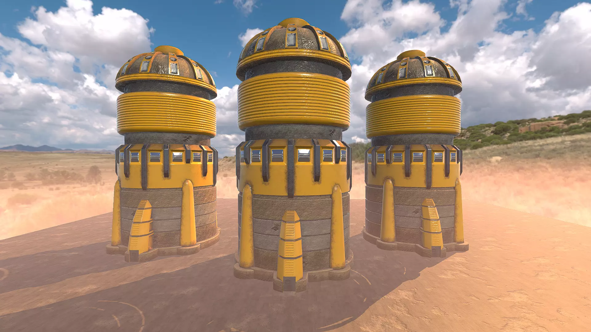 SciFi Desert Building 5  Low-poly 3D model_0