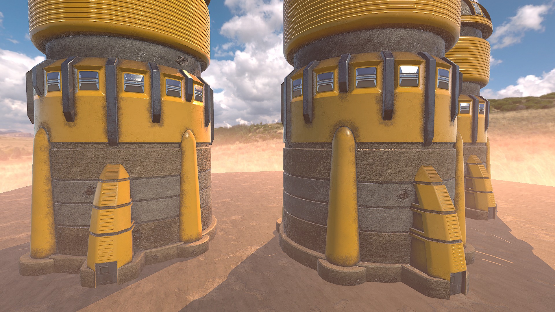 SciFi Desert Building 5  Low-poly 3D model_2