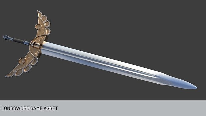 Longsword Game Asset  Free low-poly 3D model