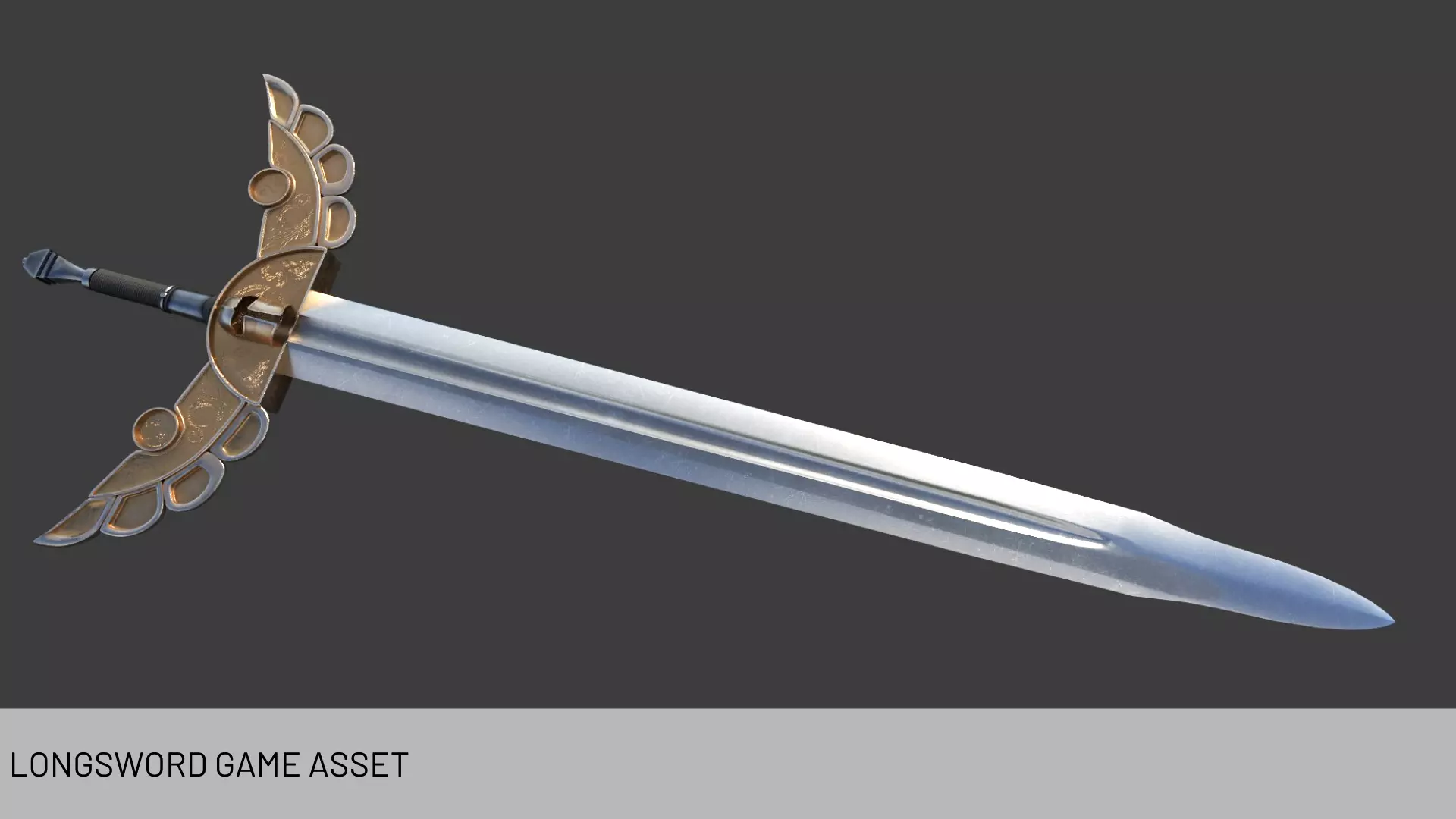 Longsword Game Asset Free low-poly 3D model