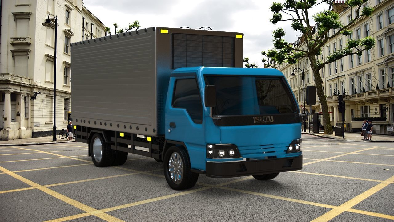 Isuzu truck 3d model Low-poly 3D model_3