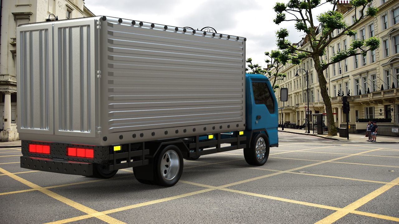 Isuzu truck 3d model Low-poly 3D model_5