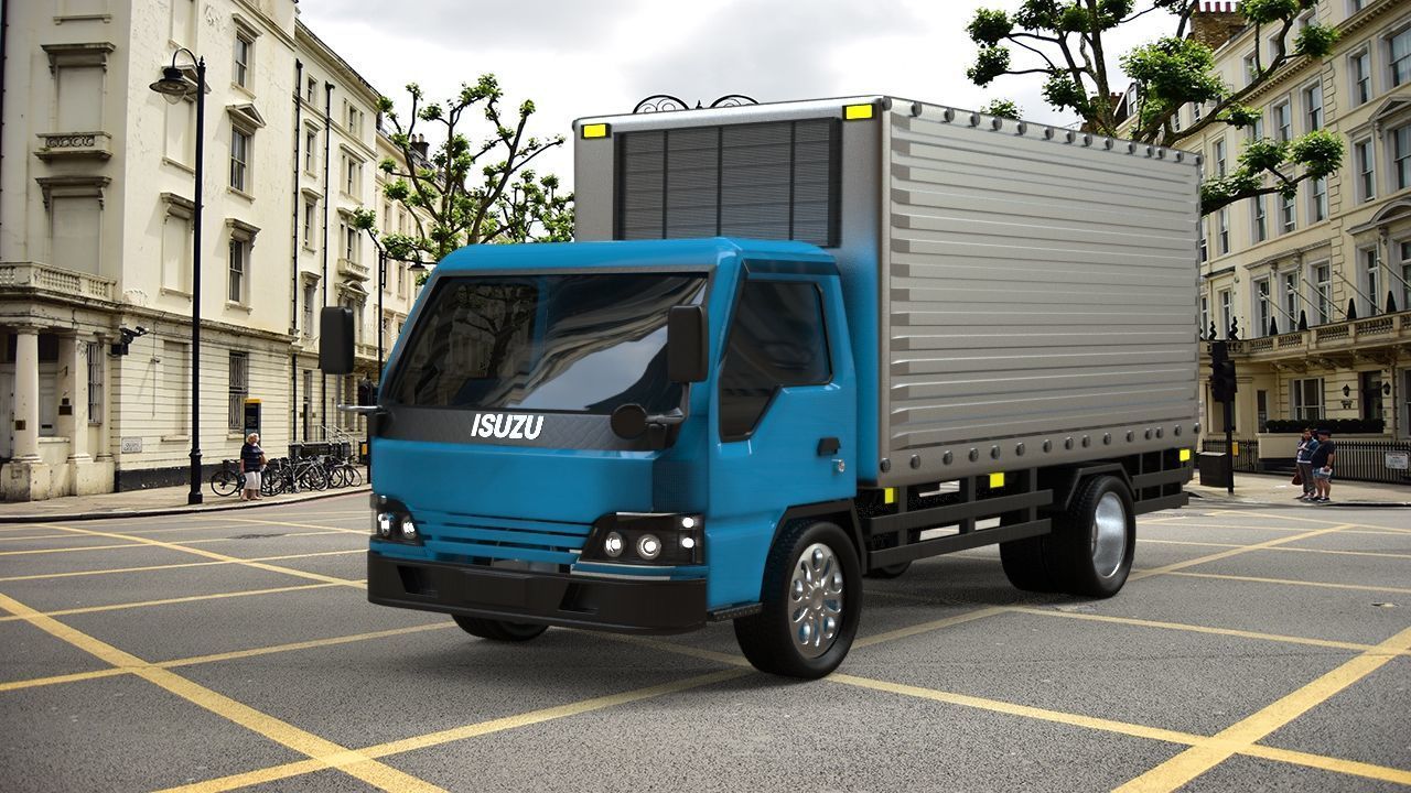 Isuzu truck 3d model Low-poly 3D model_2