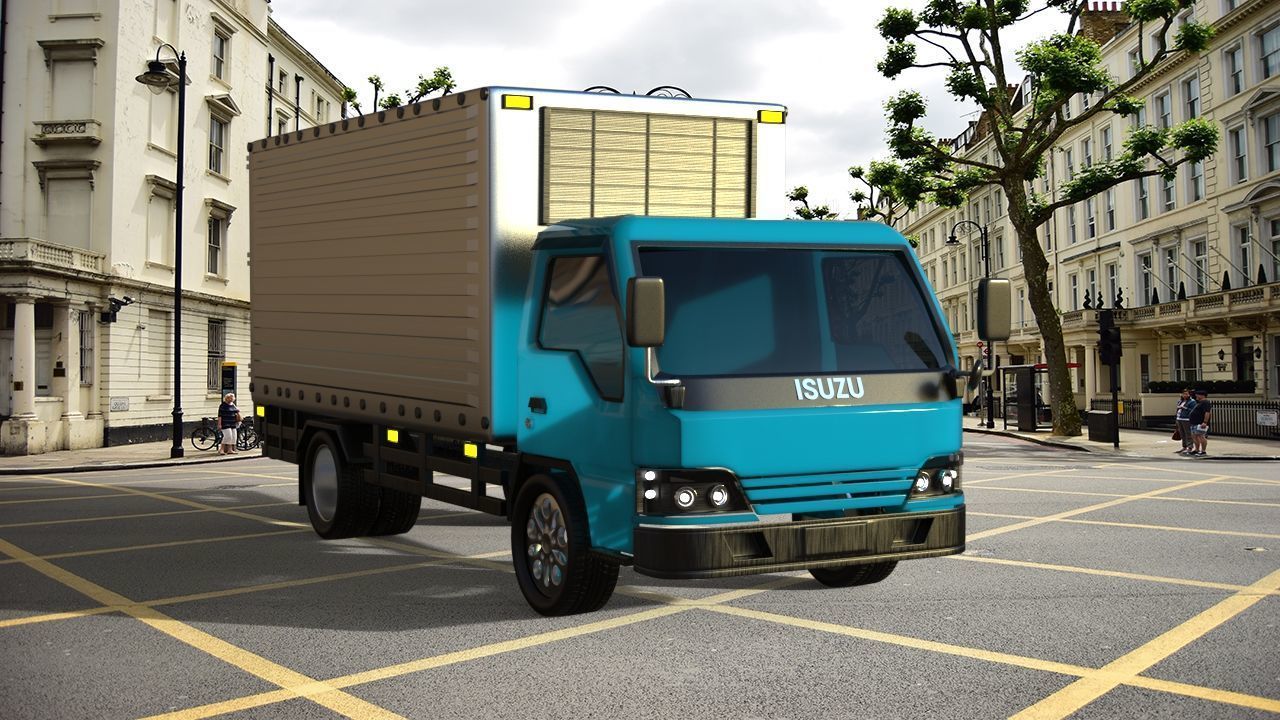 Isuzu truck 3d model Low-poly 3D model_7