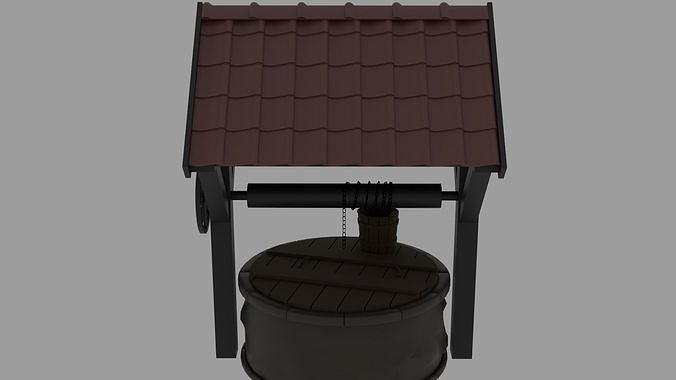Low Poly Well 3D Model Free 3D model