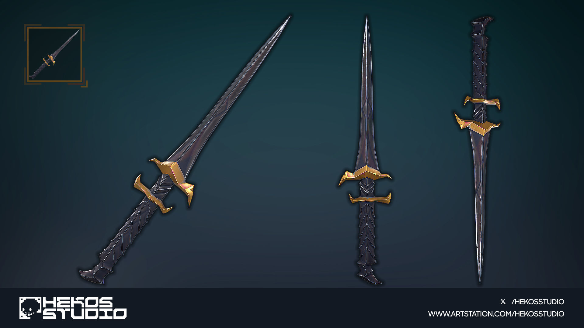 Stylized Daggers Low-poly 3D model_10
