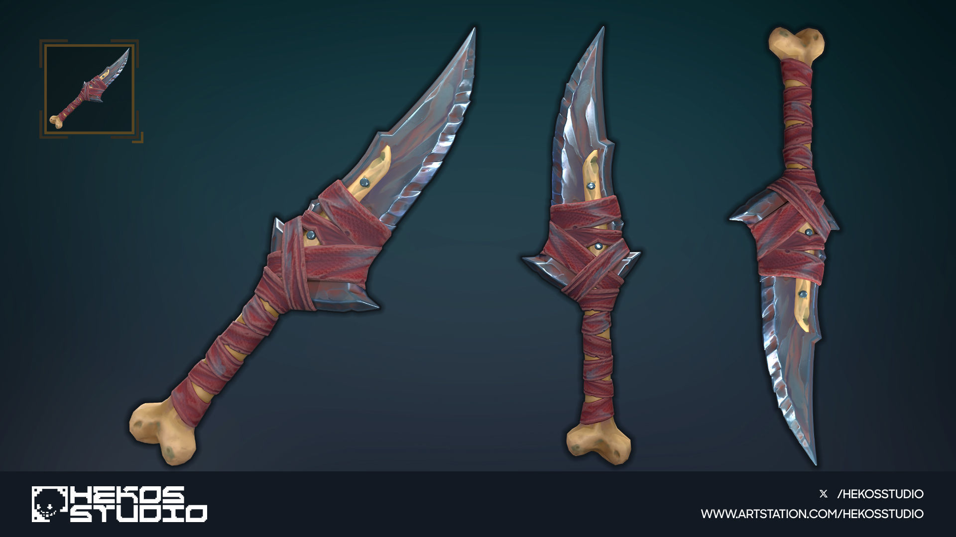 Stylized Daggers Low-poly 3D model_18