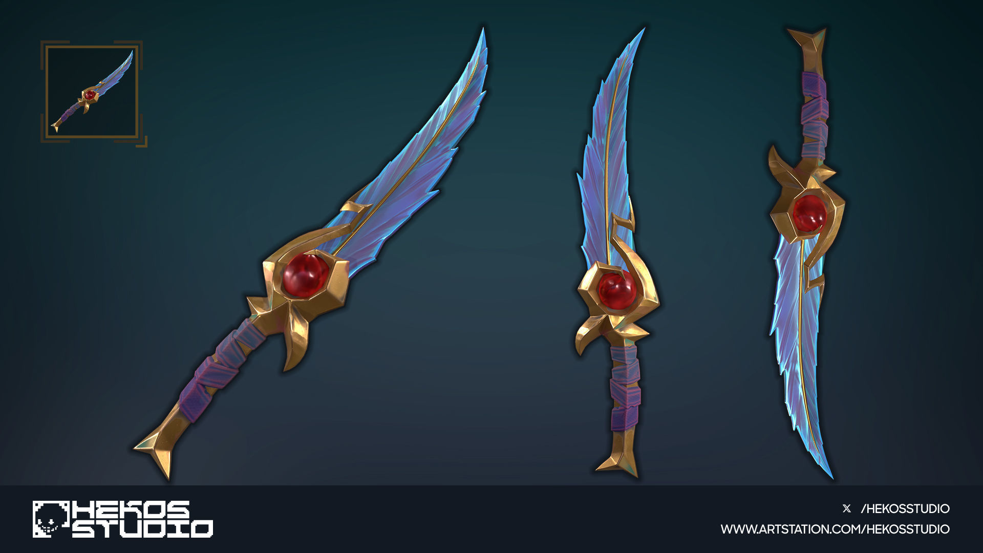 Stylized Daggers Low-poly 3D model_15