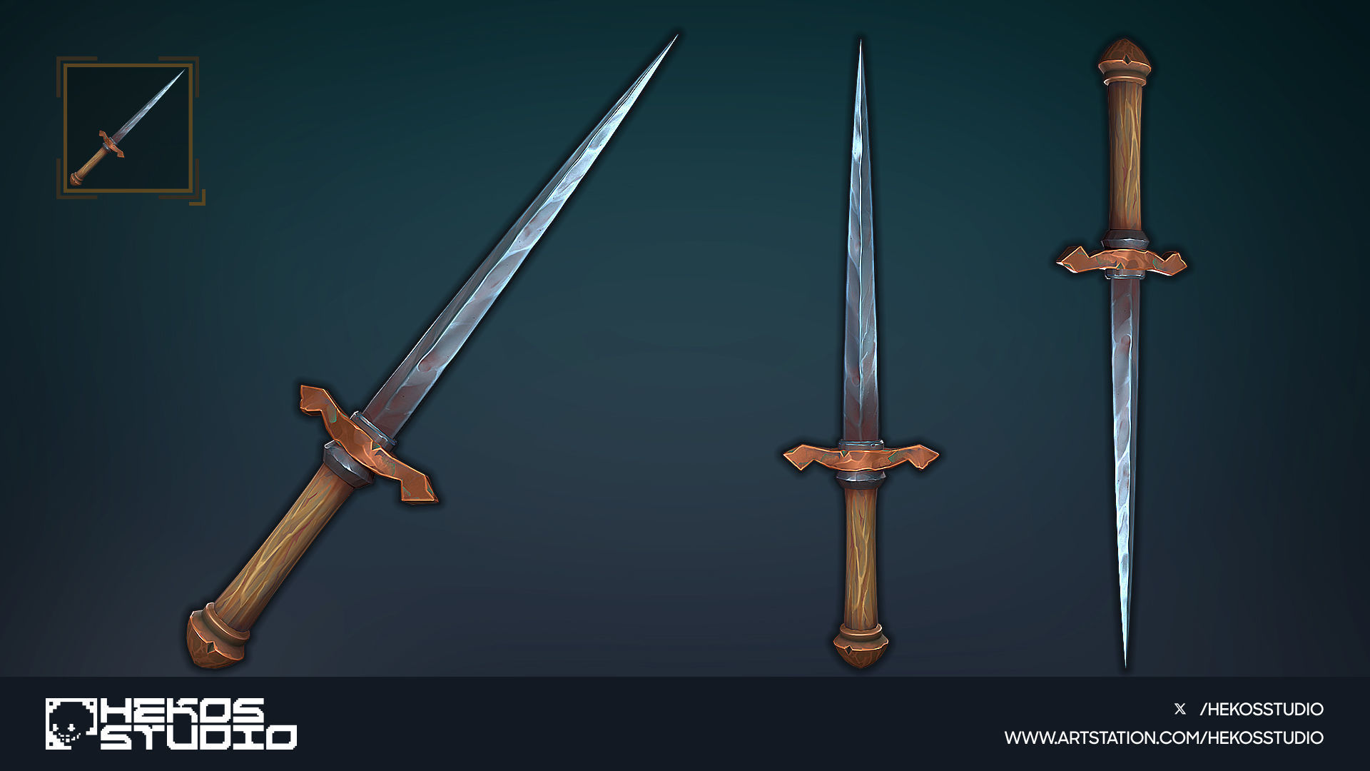 Stylized Daggers Low-poly 3D model_2