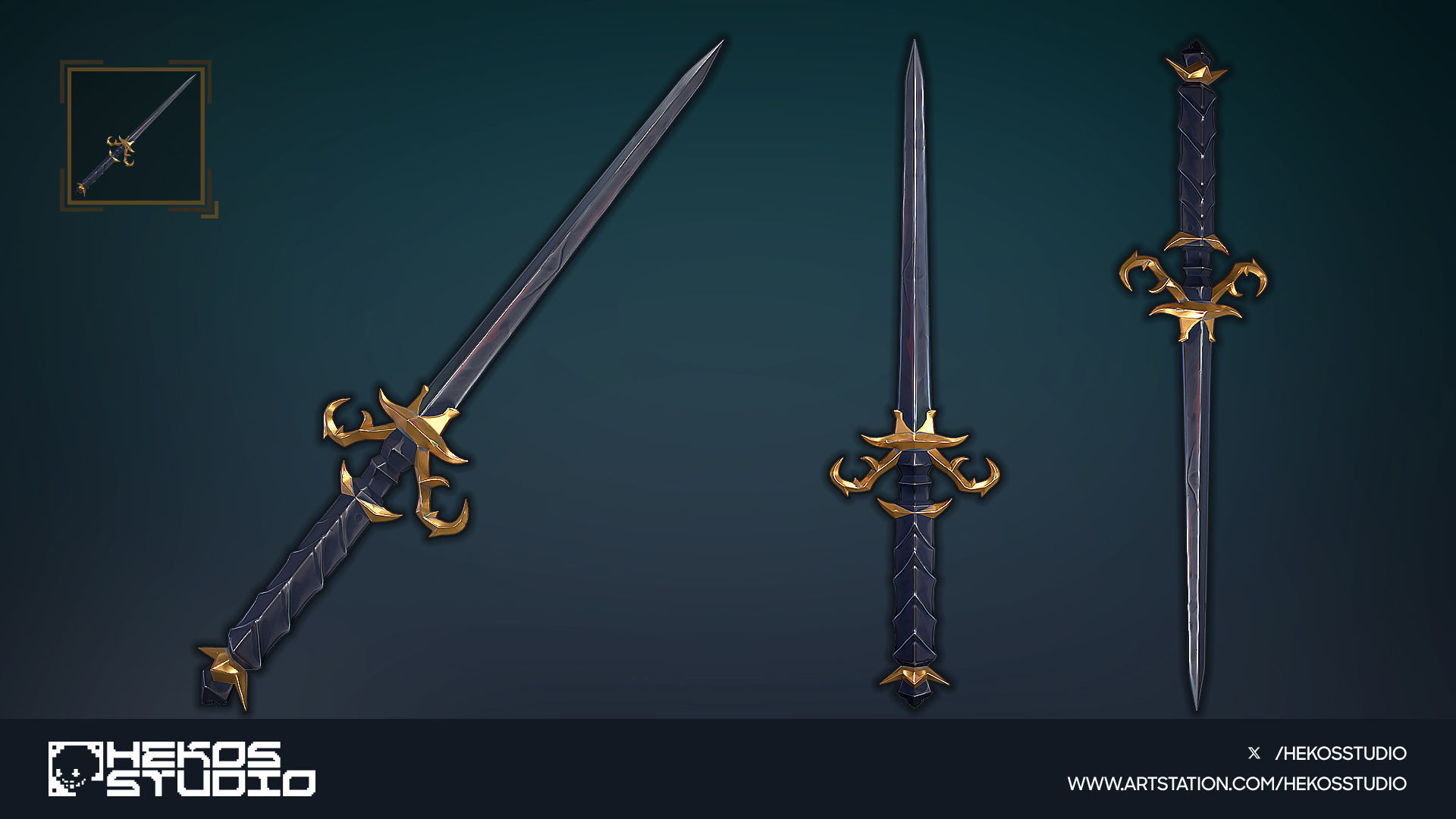 Stylized Daggers Low-poly 3D model_11