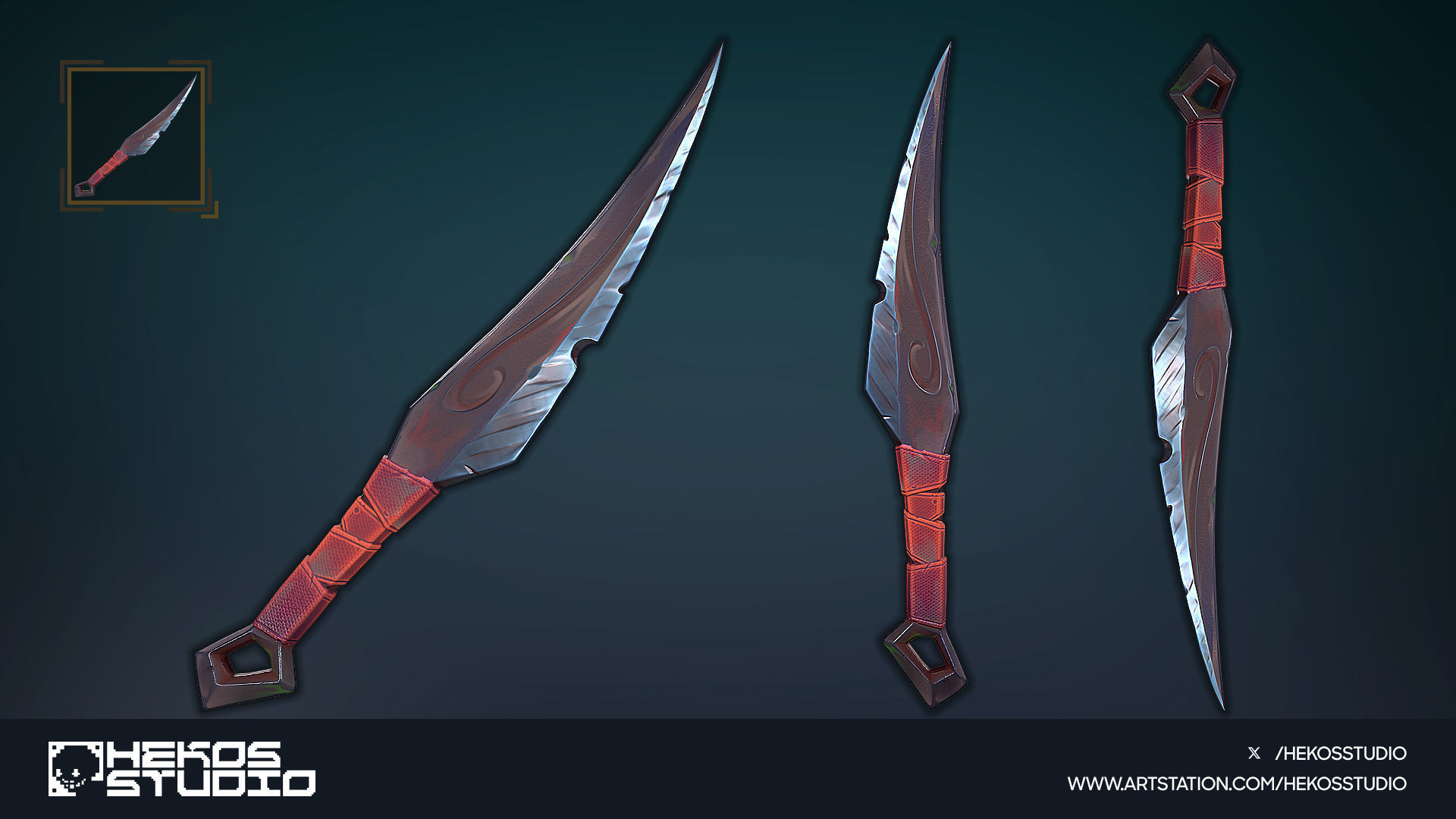 Stylized Daggers Low-poly 3D model_22