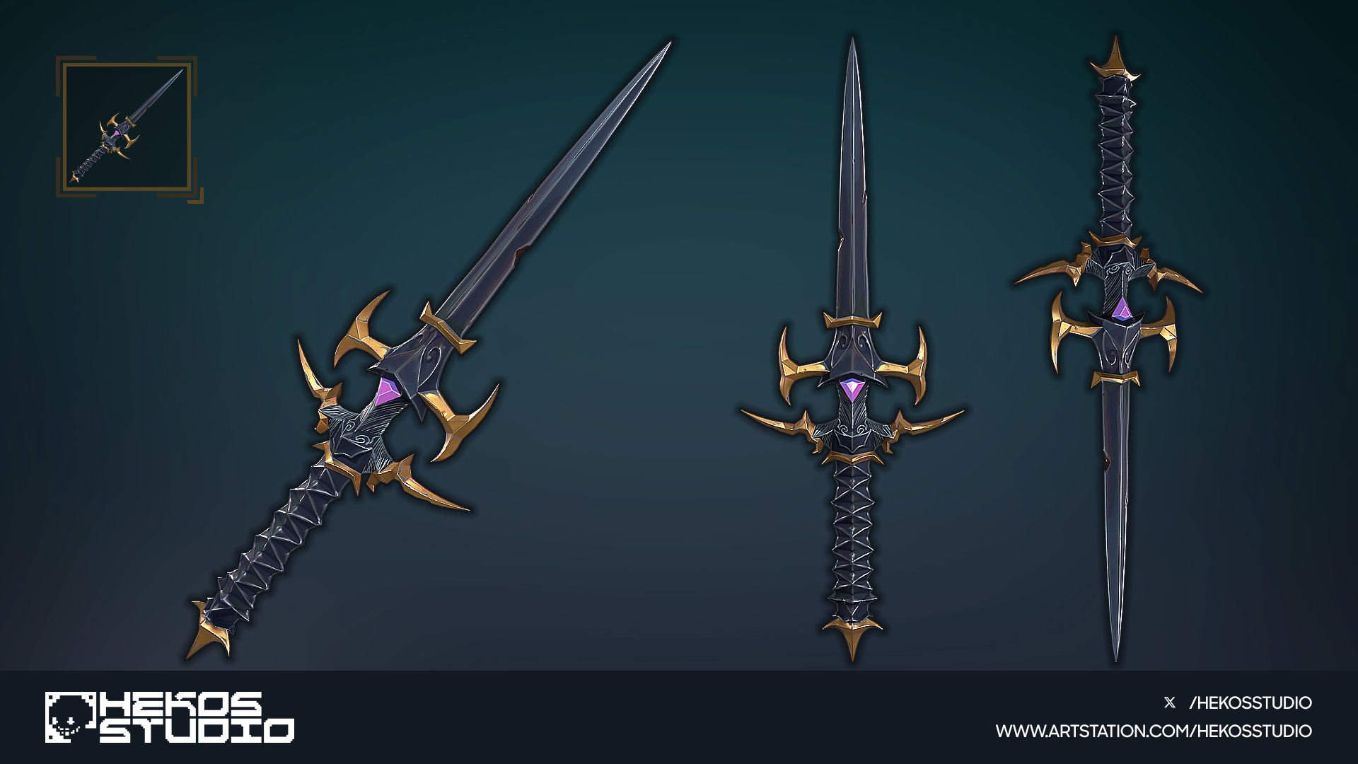 Stylized Daggers Low-poly 3D model_12