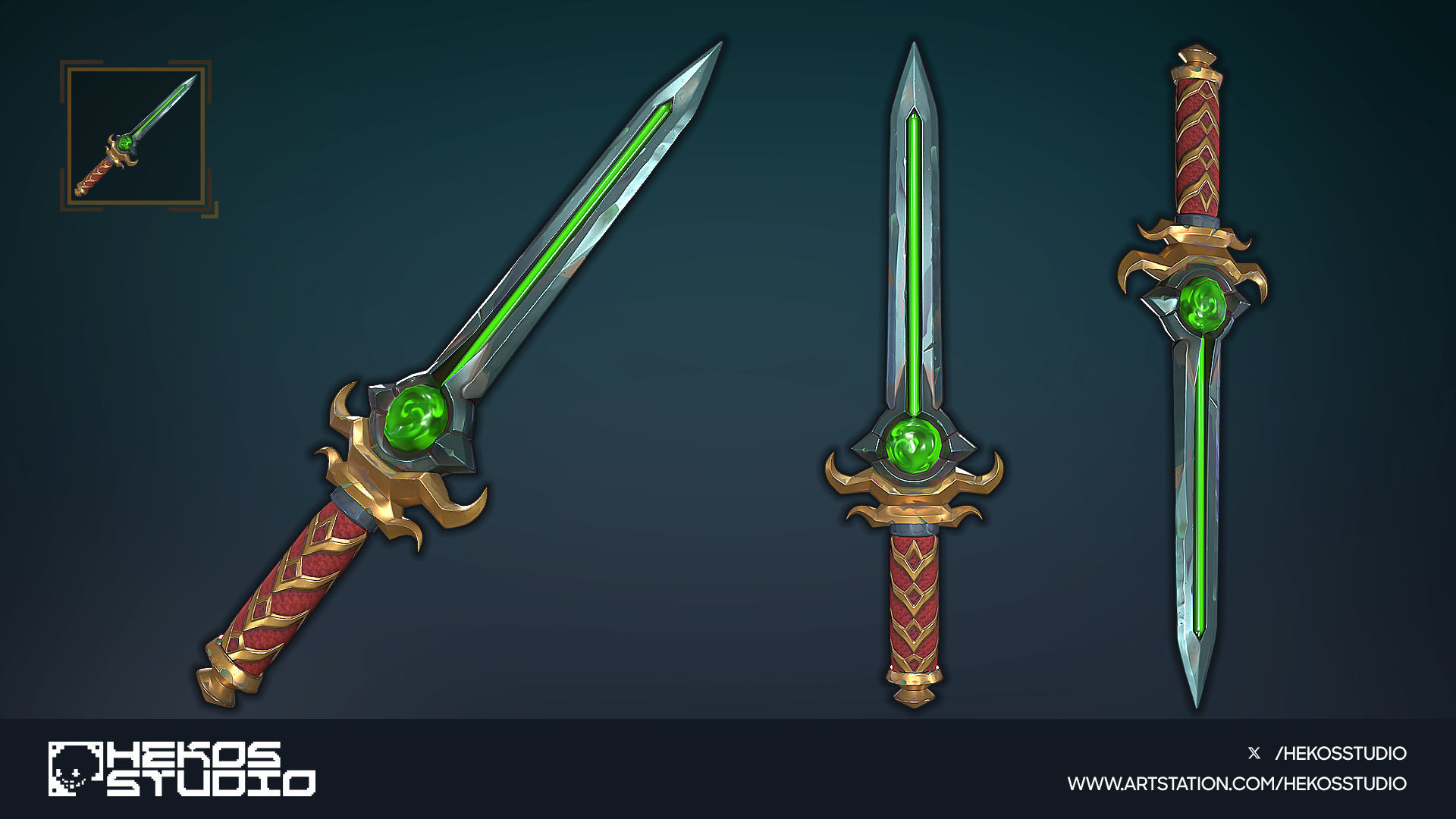Stylized Daggers Low-poly 3D model_9