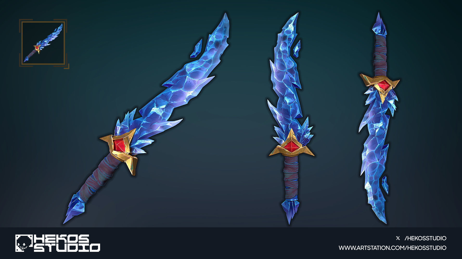 Stylized Daggers Low-poly 3D model_13