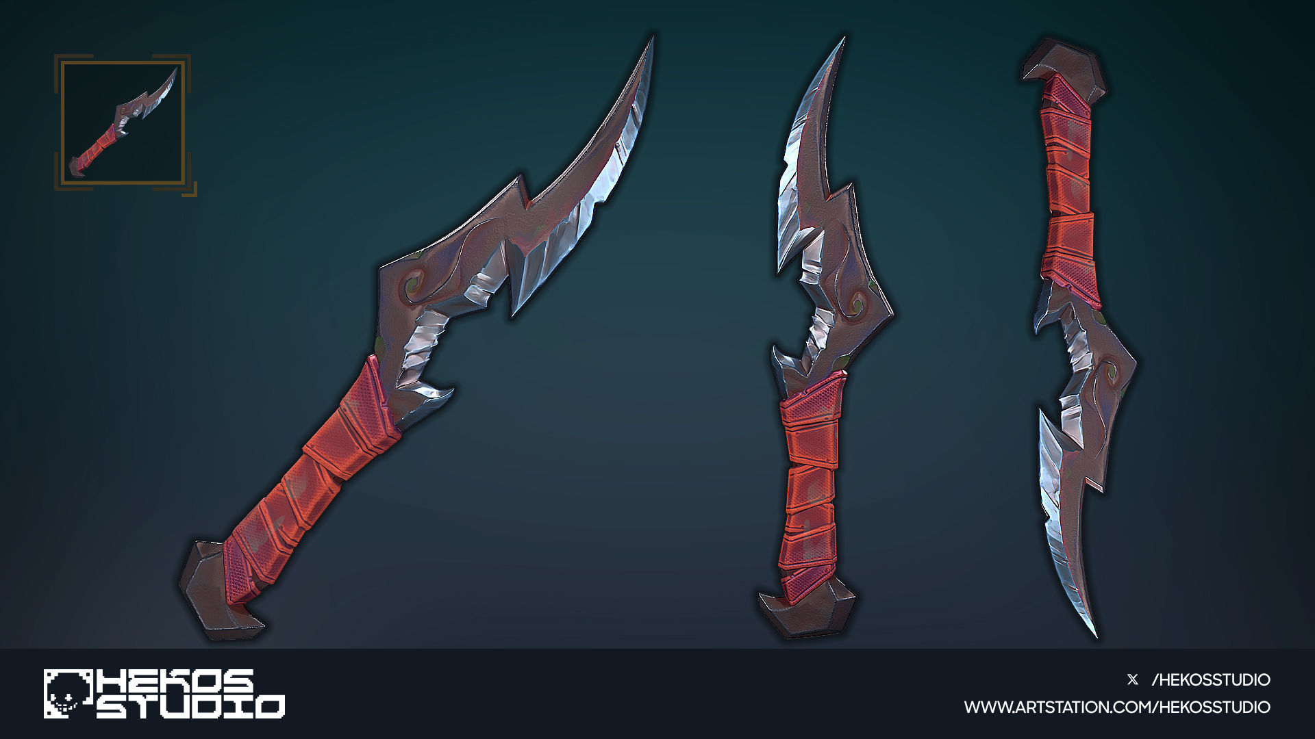 Stylized Daggers Low-poly 3D model_23