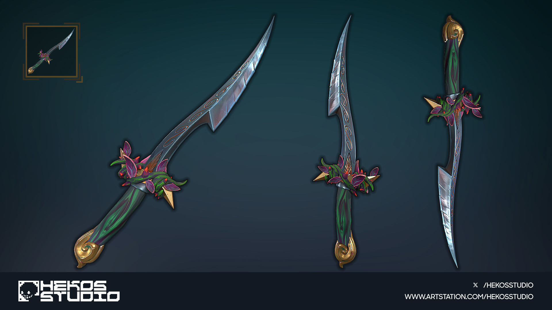 Stylized Daggers Low-poly 3D model_20