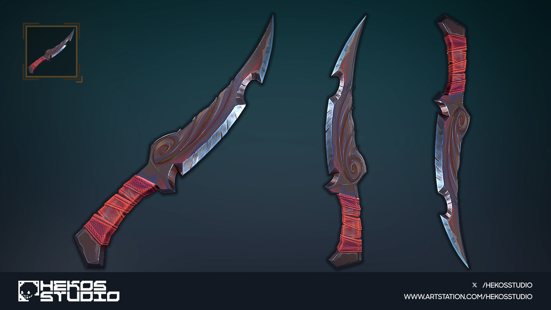 Stylized Daggers Low-poly 3D model_24
