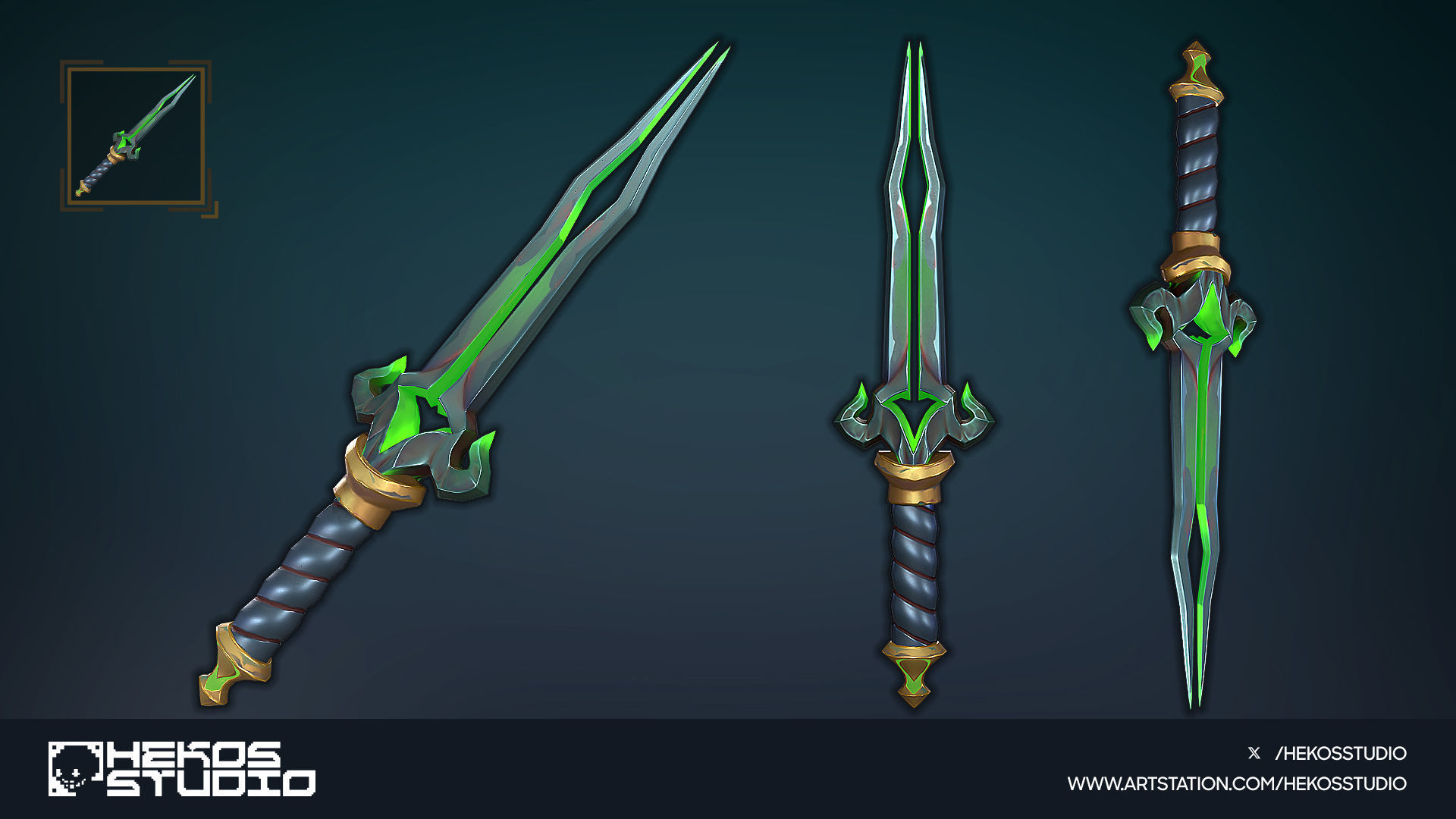 Stylized Daggers Low-poly 3D model_8