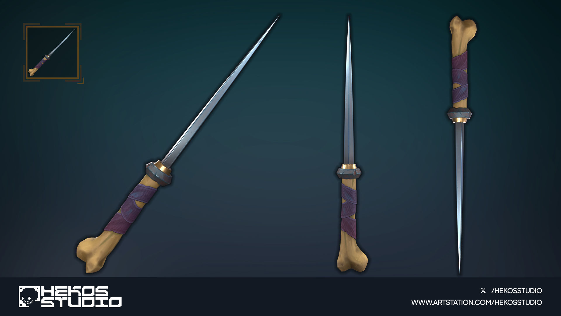 Stylized Daggers Low-poly 3D model_17