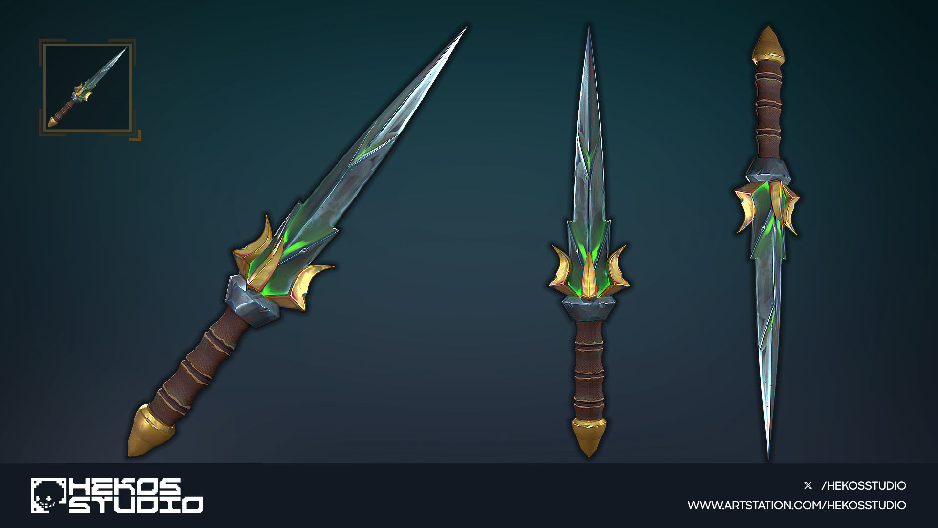 Stylized Daggers Low-poly 3D model_7