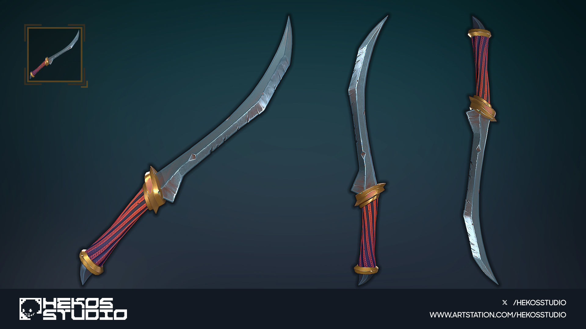 Stylized Daggers Low-poly 3D model_19