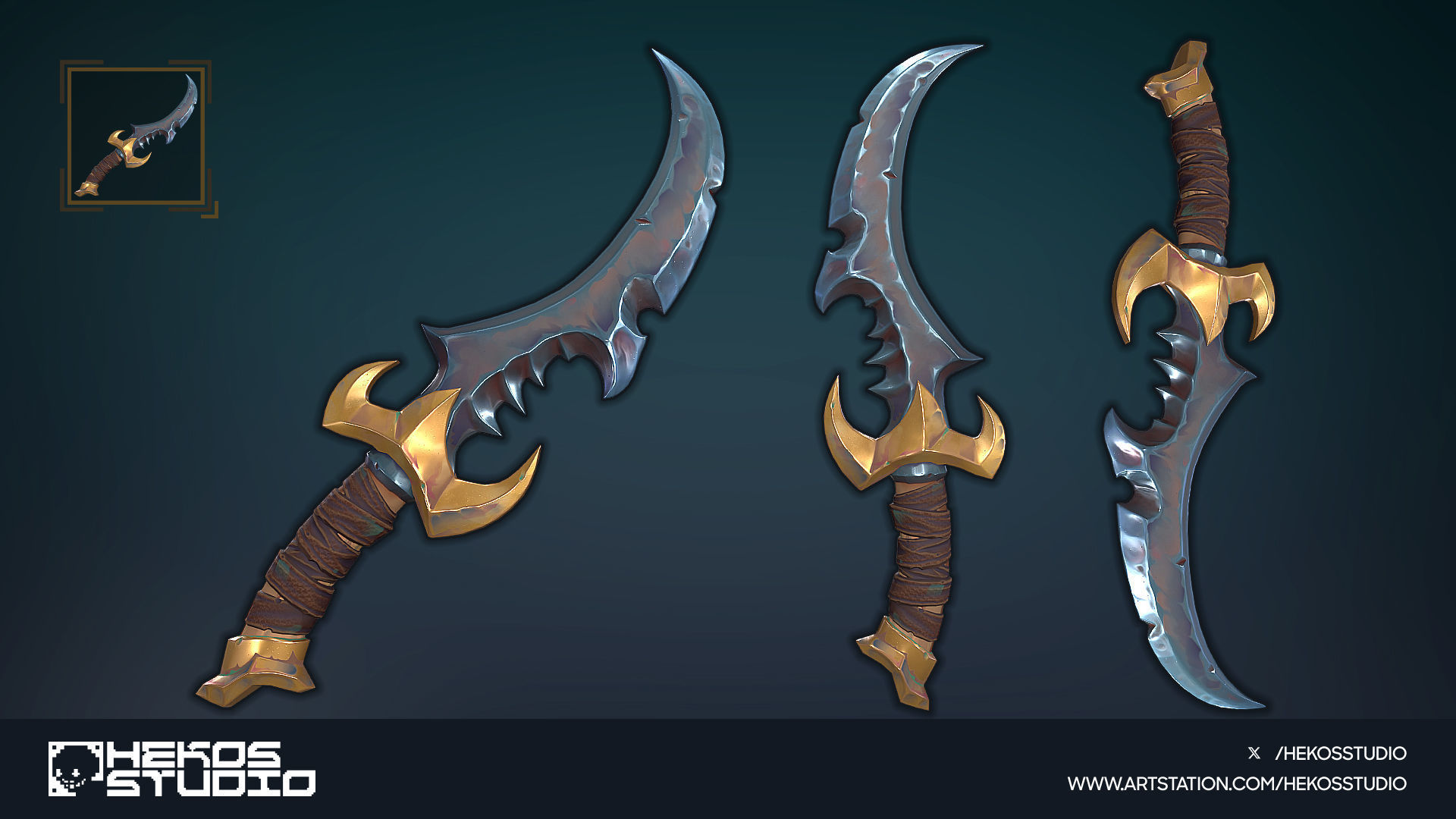 Stylized Daggers Low-poly 3D model_5