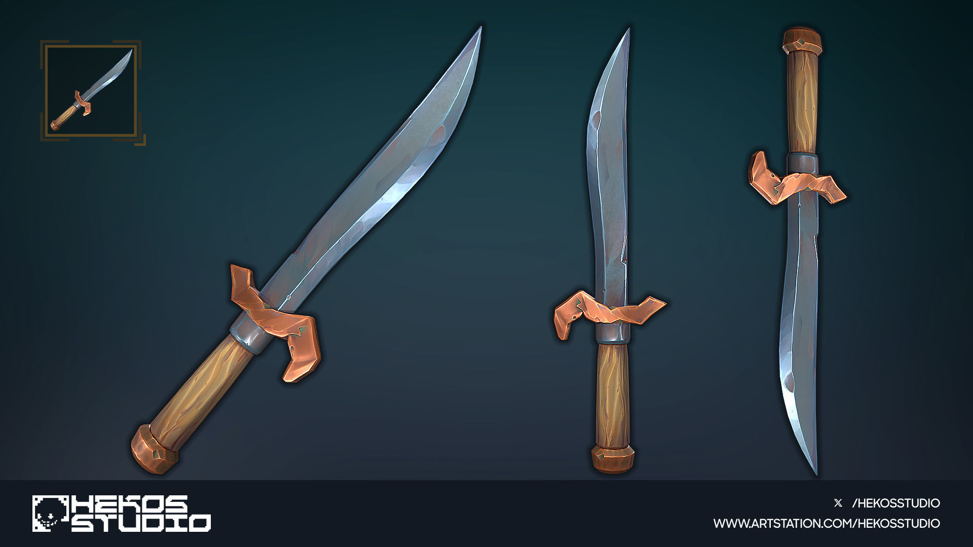 Stylized Daggers Low-poly 3D model_3