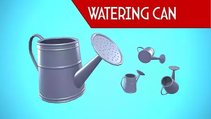 WATERING CAN CARTOON STYLIZED Low-poly 3D model