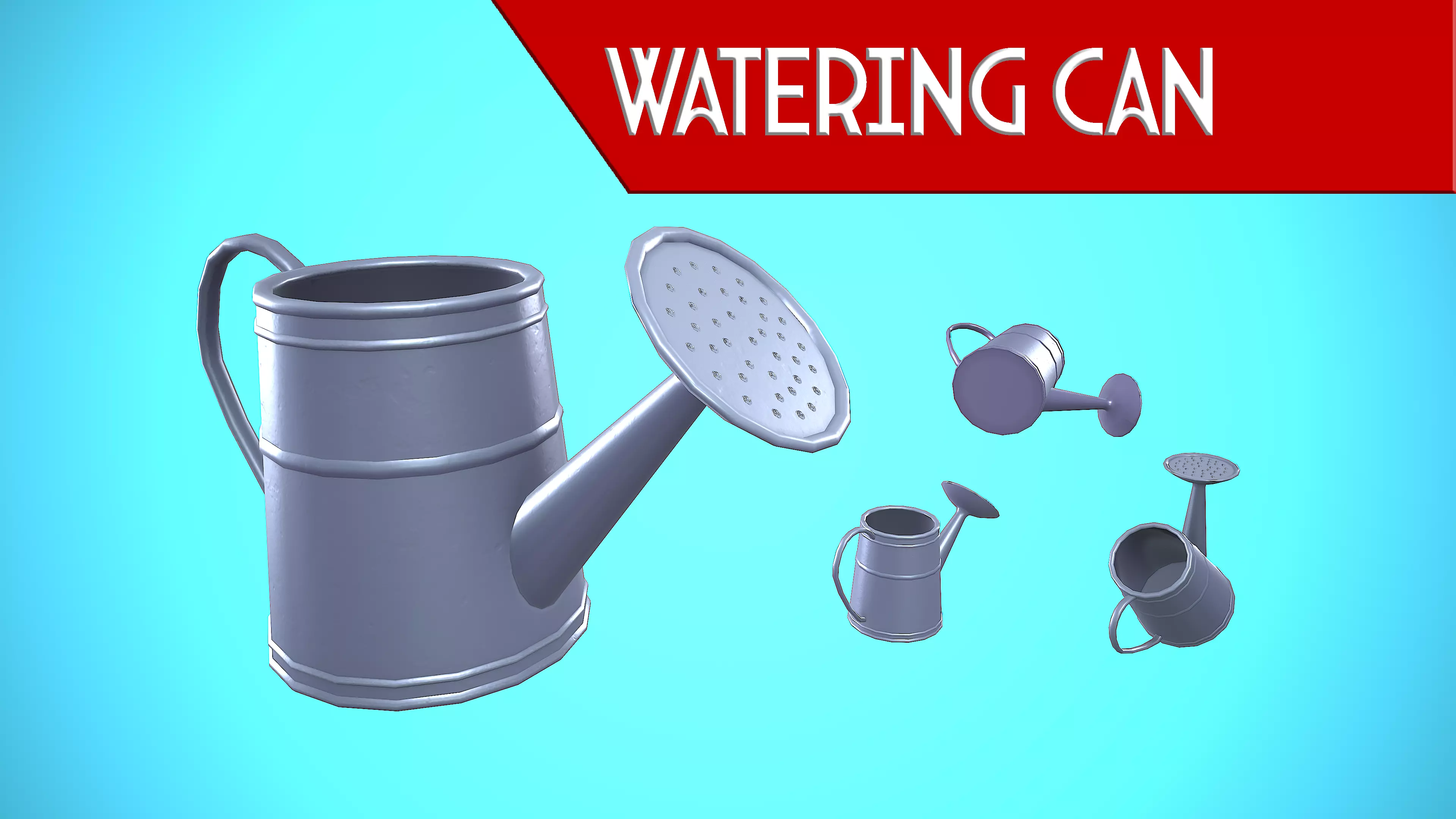 WATERING CAN CARTOON STYLIZED Low-poly 3D model