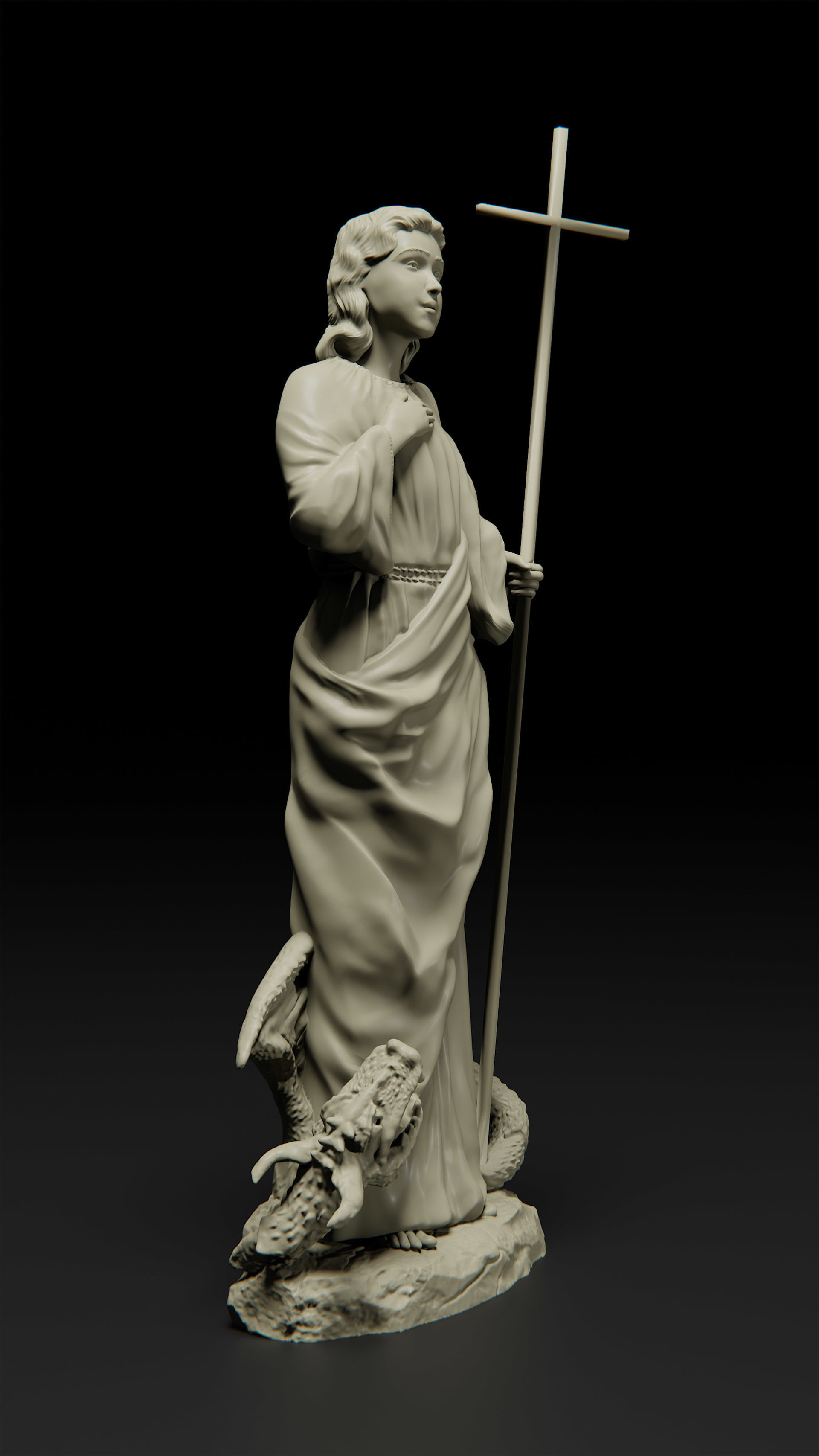 Saint Martha pendant 3D print model_2