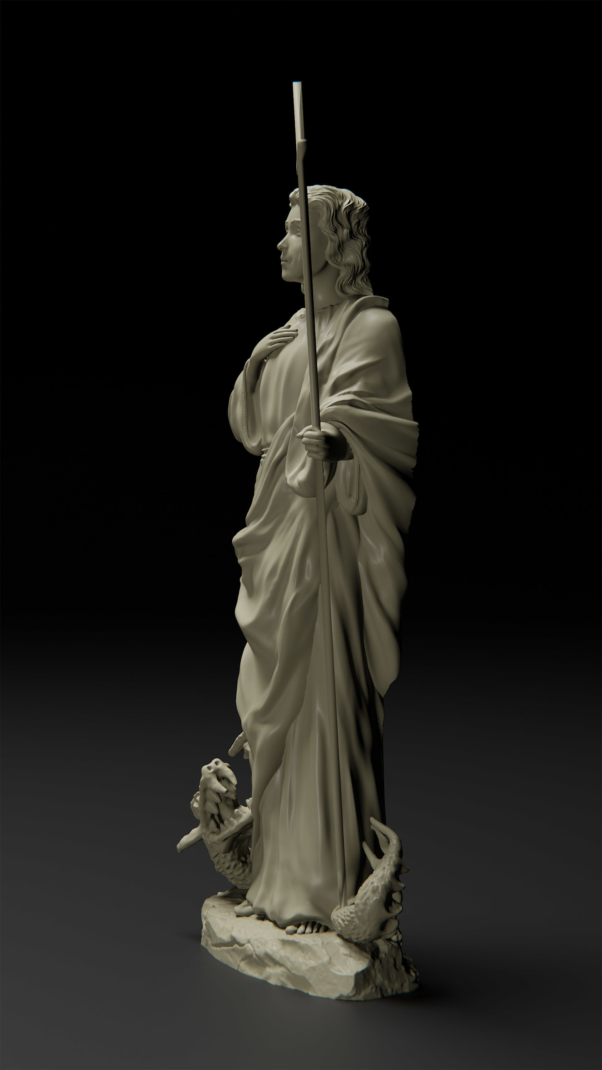 Saint Martha pendant 3D print model_4