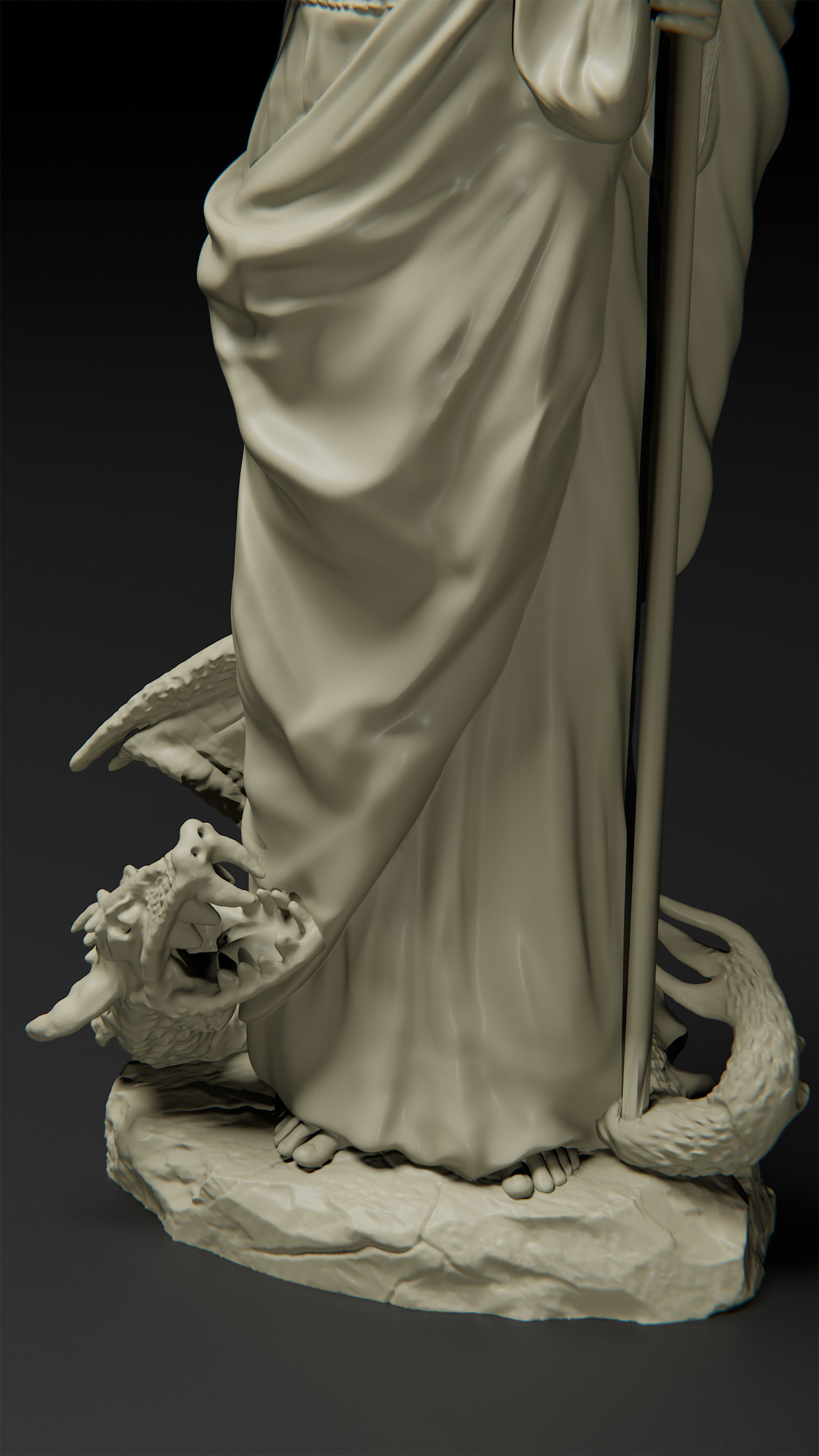 Saint Martha pendant 3D print model_6