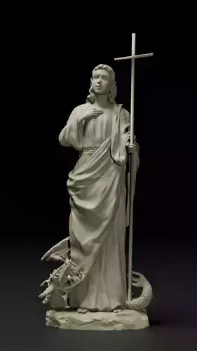 Saint Martha pendant 3D print model