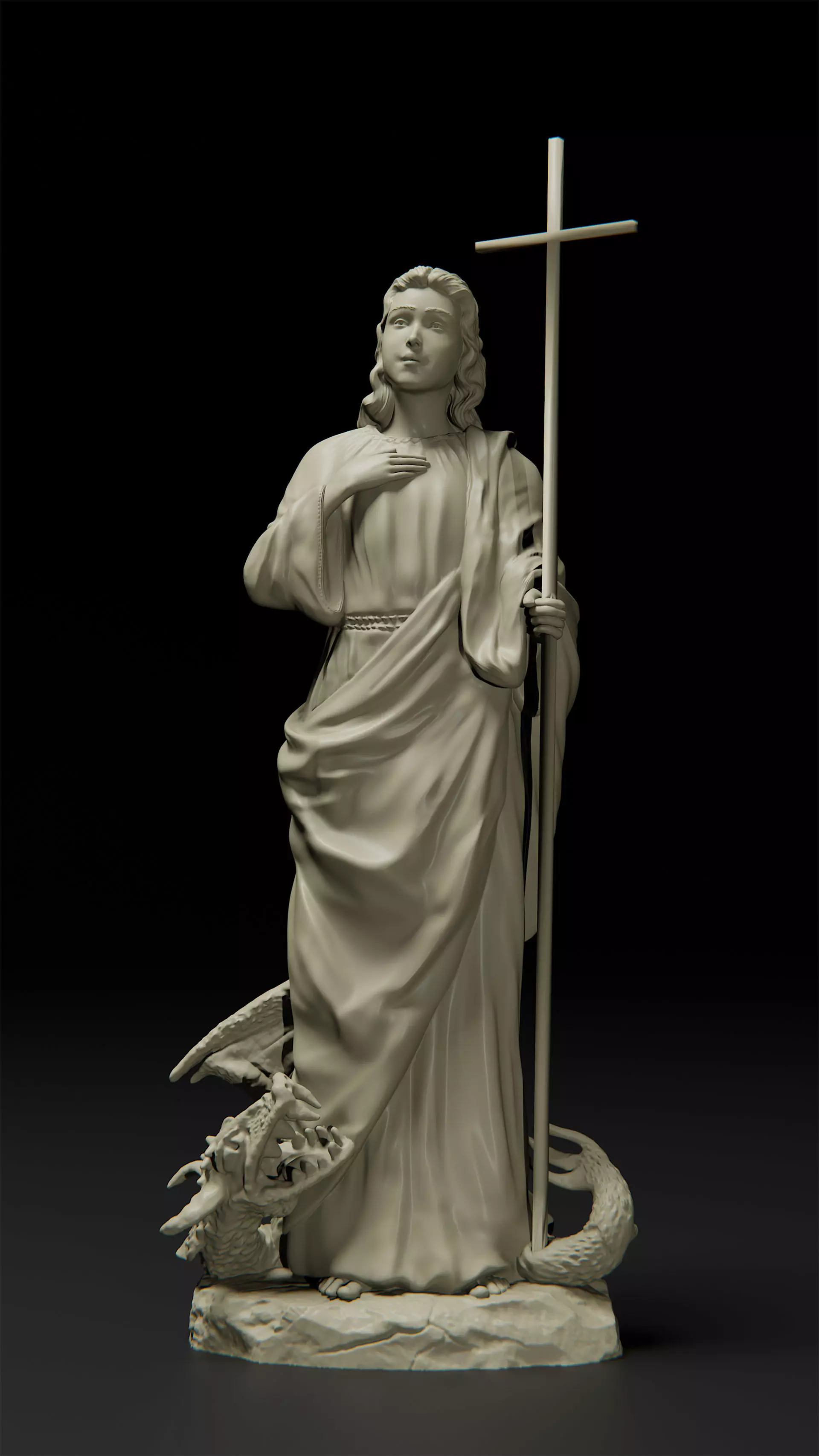 Saint Martha pendant 3D print model_0