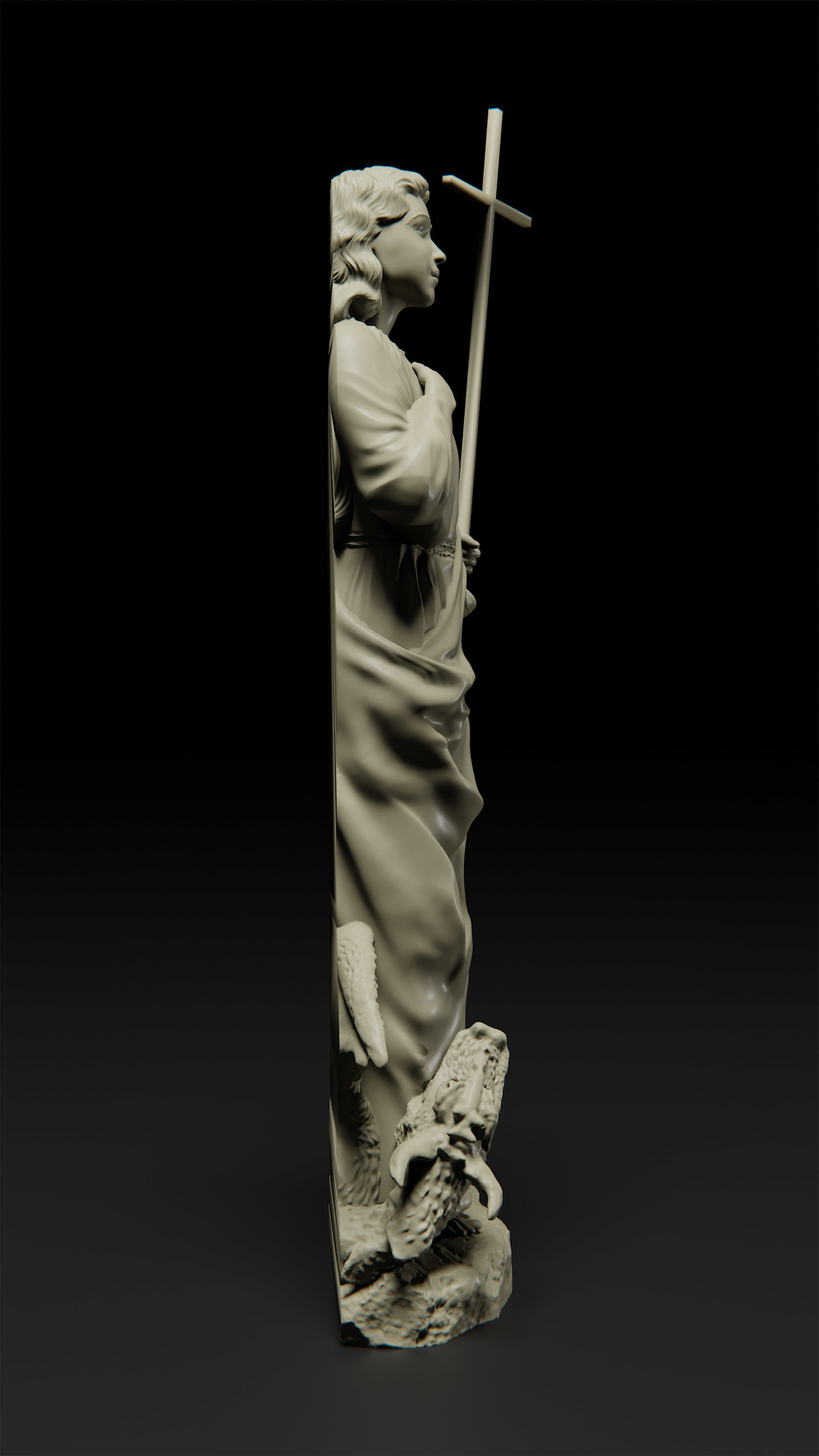 Saint Martha pendant 3D print model_7