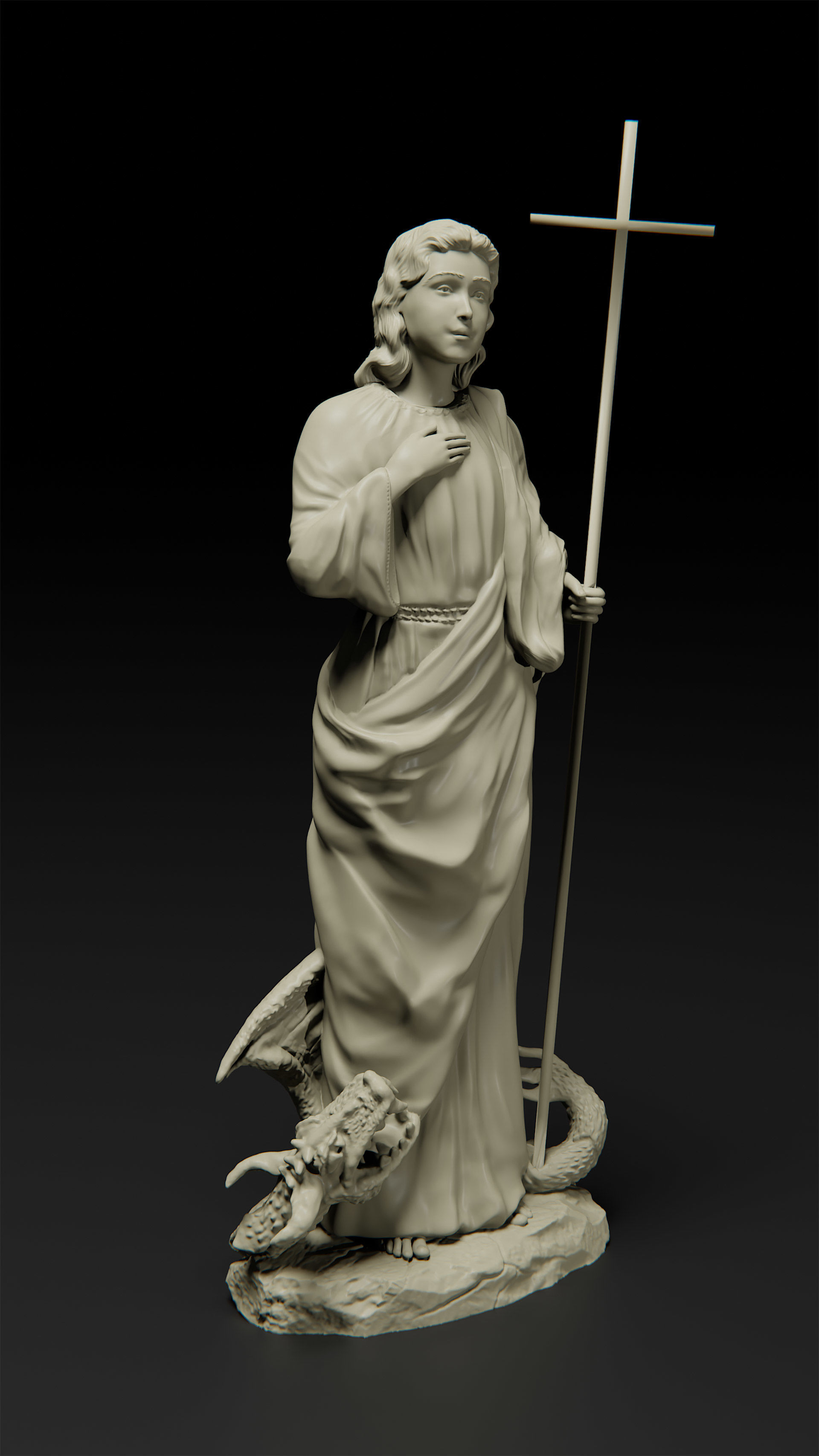 Saint Martha pendant 3D print model_1