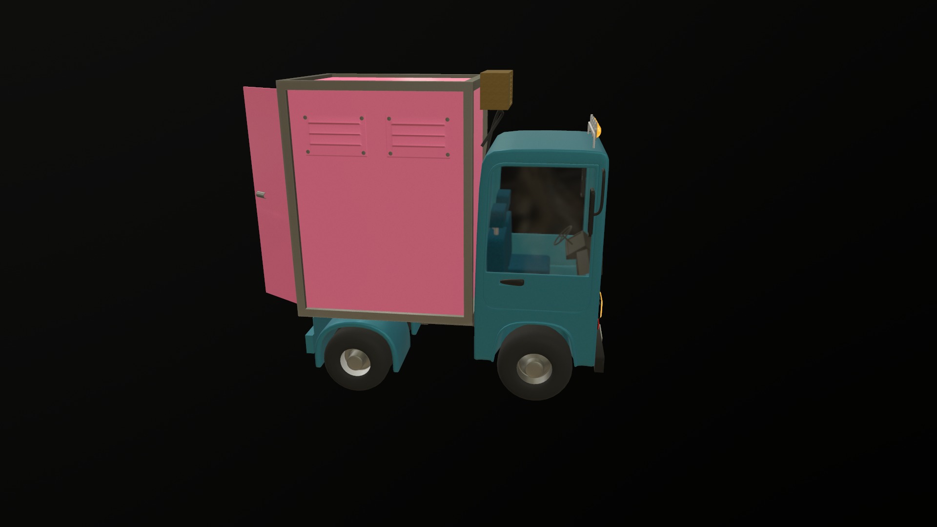 Stylized Cartoon Truck  Ice Cream Delivery Low-poly 3D model_33