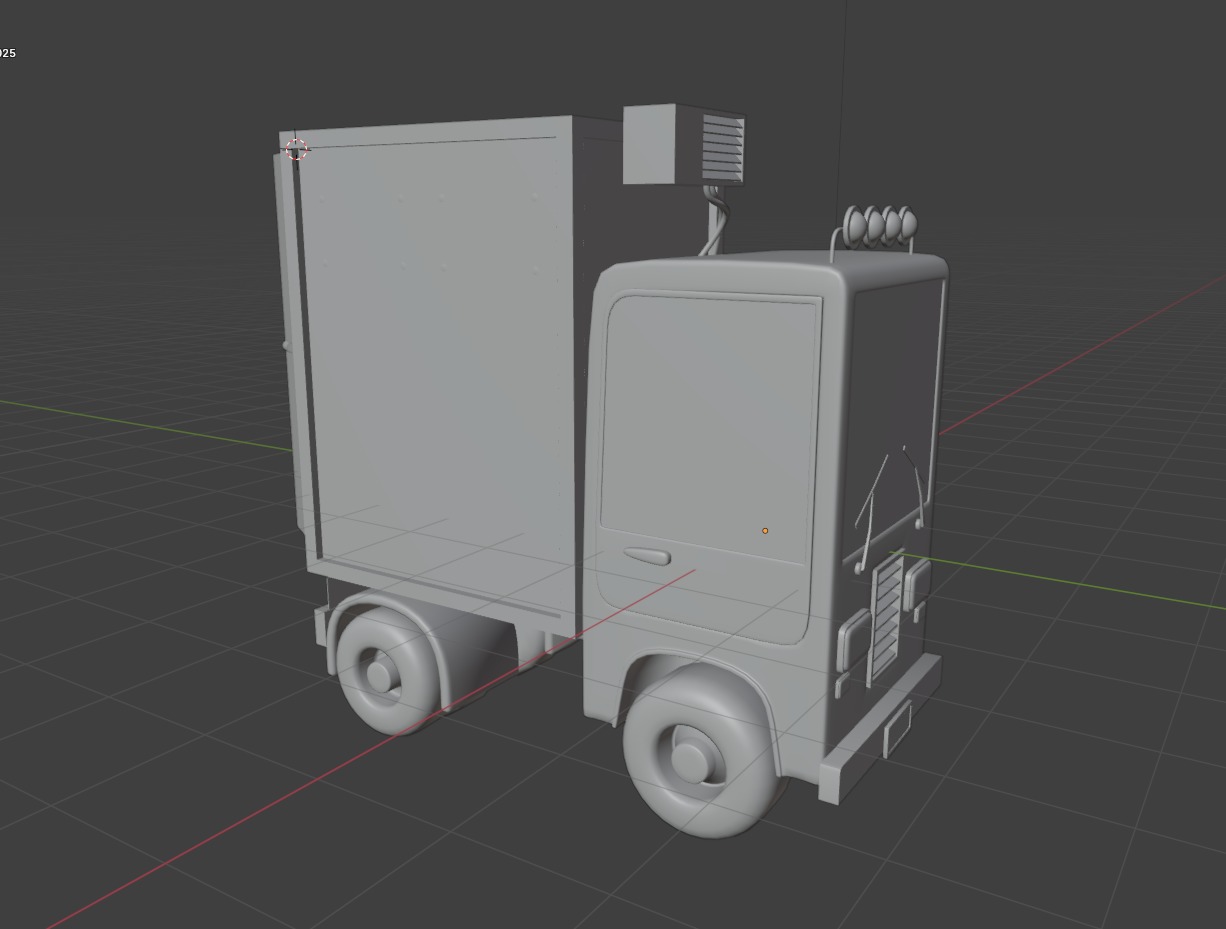 Stylized Cartoon Truck  Ice Cream Delivery Low-poly 3D model_6