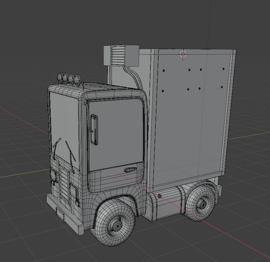 Stylized Cartoon Truck  Ice Cream Delivery Low-poly 3D model_41