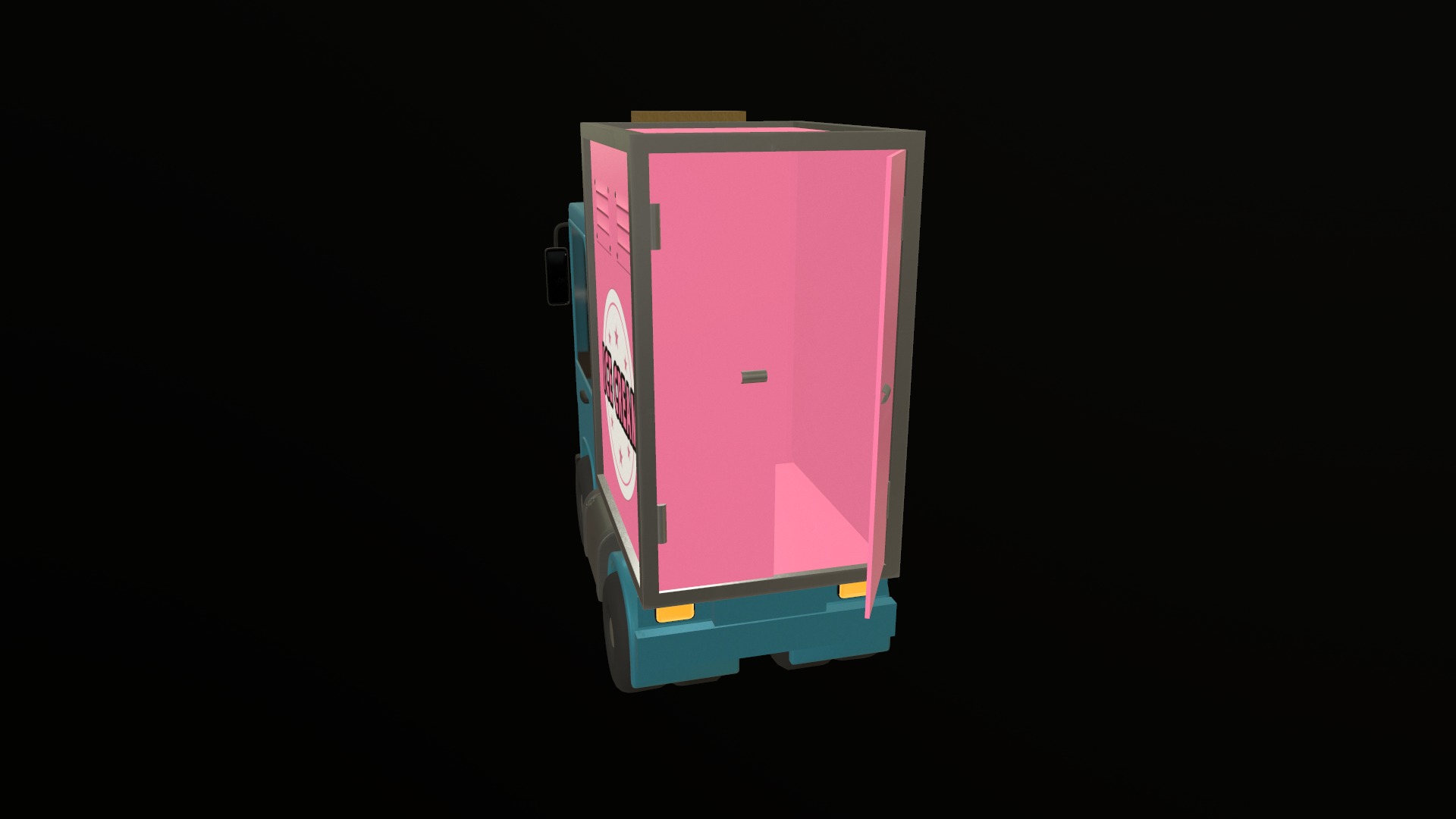Stylized Cartoon Truck  Ice Cream Delivery Low-poly 3D model_46