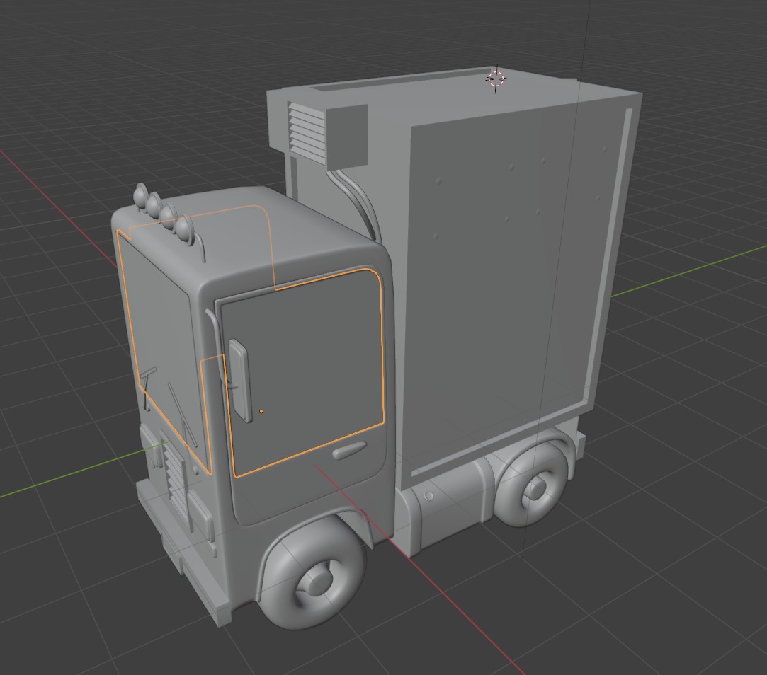 Stylized Cartoon Truck  Ice Cream Delivery Low-poly 3D model_12