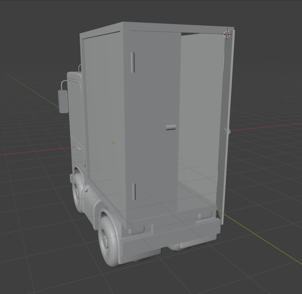 Stylized Cartoon Truck  Ice Cream Delivery Low-poly 3D model_7