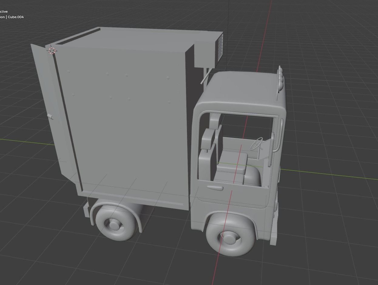 Stylized Cartoon Truck  Ice Cream Delivery Low-poly 3D model_17