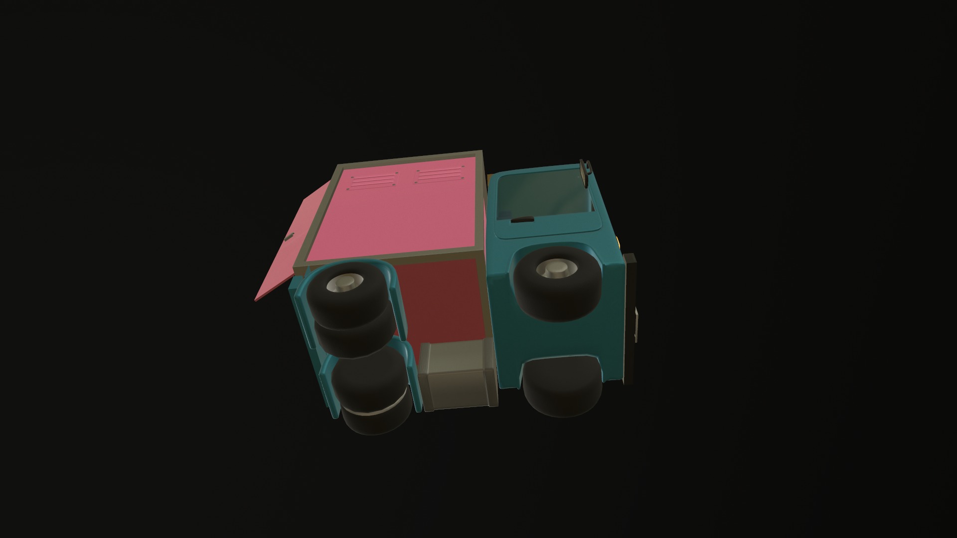 Stylized Cartoon Truck  Ice Cream Delivery Low-poly 3D model_36