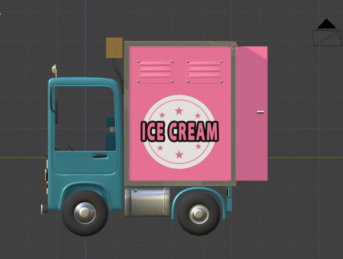 Stylized Cartoon Truck  Ice Cream Delivery Low-poly 3D model_3
