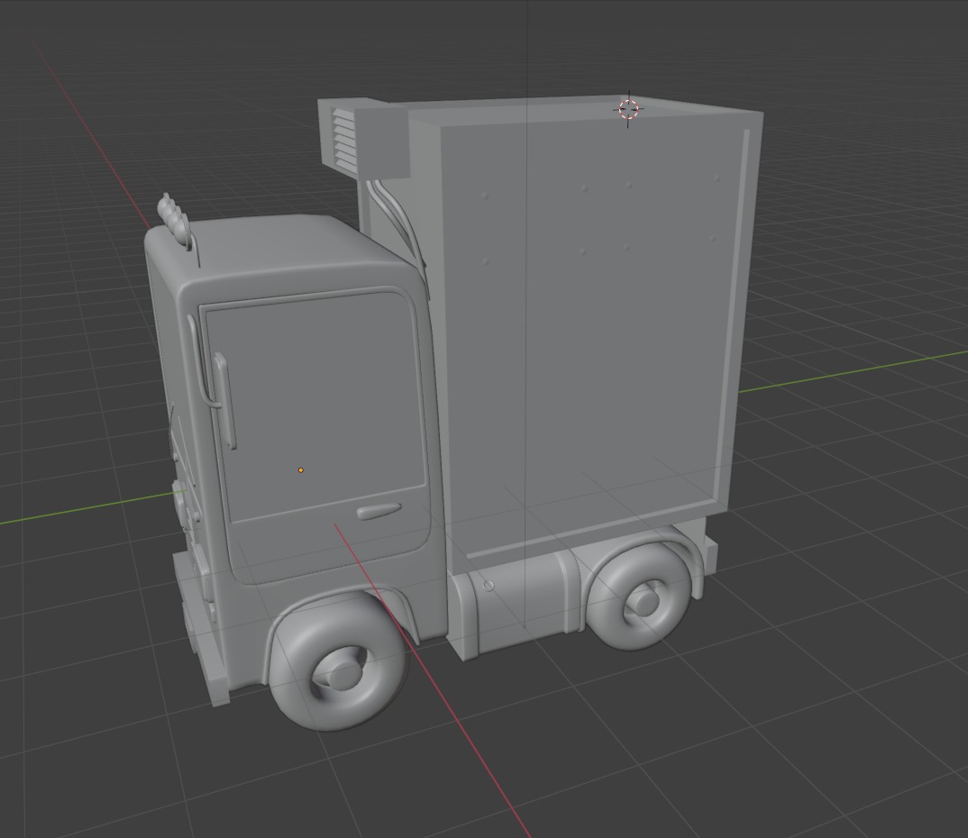 Stylized Cartoon Truck  Ice Cream Delivery Low-poly 3D model_5