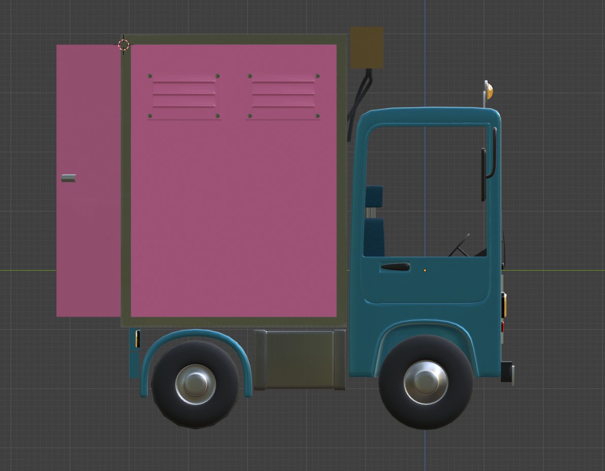 Stylized Cartoon Truck  Ice Cream Delivery Low-poly 3D model_26